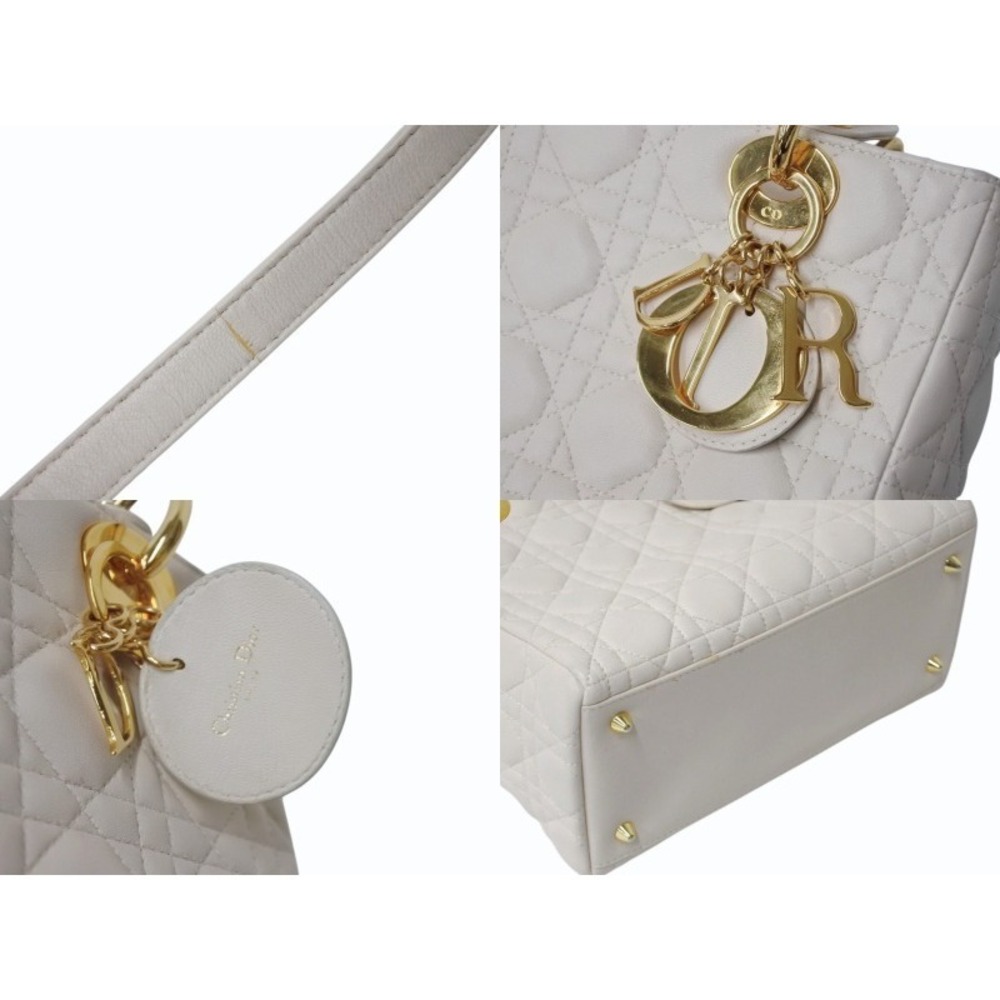 Christian Dior Lady Shoulder Bag Cannage Beige Tan Lambskin - Picture 7 of 10